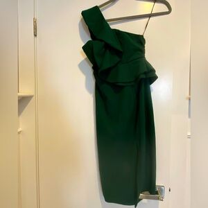 Forest green midi dress
